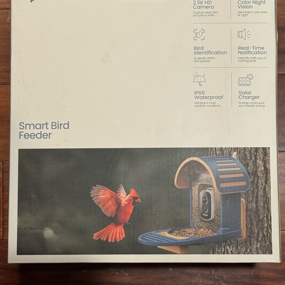 Vinguys Smart Bird Feeder with Camera - Blue and Tan - Picture 9 of 9